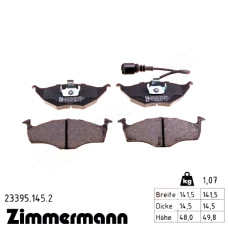 Передние тормозные колодки 233951452 Otto Zimmermann