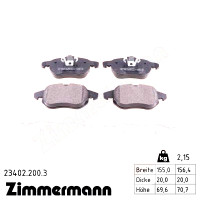Передние тормозные колодки 234022003 Otto Zimmermann