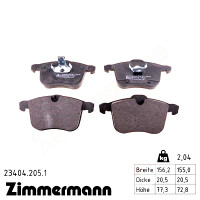 Передние тормозные колодки 234042051 Otto Zimmermann