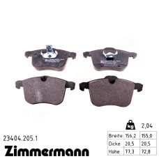 Передние тормозные колодки 234042051 Otto Zimmermann