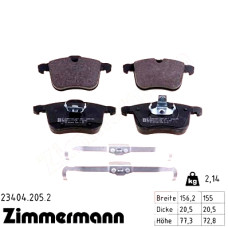 Передние тормозные колодки 234042052 Otto Zimmermann