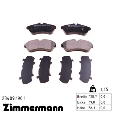 Передние тормозные колодки 234091901 Otto Zimmermann