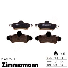 Задние тормозные колодки 234101501 Otto Zimmermann