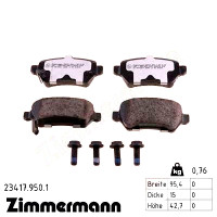 Задние тормозные колодки 234179501 Otto Zimmermann rd:z