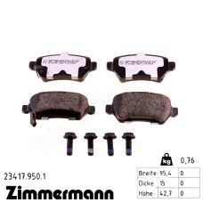 Задние тормозные колодки 234179501 Otto Zimmermann rd:z