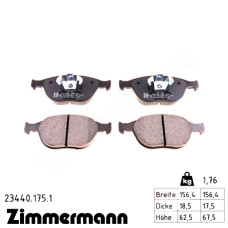 Передние тормозные колодки 234401751 Otto Zimmermann