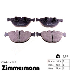 Передние тормозные колодки 234482101 Otto Zimmermann