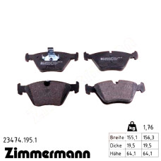 Передние тормозные колодки 234741951 Otto Zimmermann