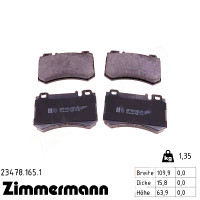 Задние тормозные колодки 234781651 Otto Zimmermann