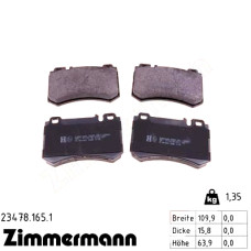 Задние тормозные колодки 234781651 Otto Zimmermann