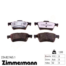 Задние тормозные колодки 234829651 Otto Zimmermann rd:z