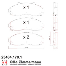Передние тормозные колодки 234841701 Otto Zimmermann