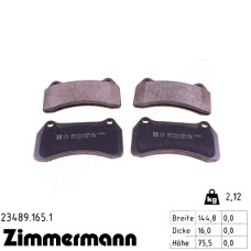 Передние тормозные колодки 234891651 Otto Zimmermann