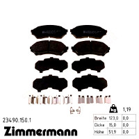 Передние тормозные колодки 234901501 Otto Zimmermann