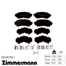 Передние тормозные колодки 234901501 Otto Zimmermann