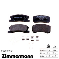 Передние тормозные колодки 234971551 Otto Zimmermann