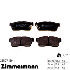 Передние тормозные колодки 235071501 Otto Zimmermann
