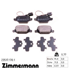 Задние тормозные колодки 235171701 Otto Zimmermann