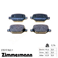 Задние тормозные колодки 235179601 Otto Zimmermann rd:z