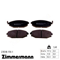 23518.170.1 Zimmermann Передние тормозные колодки на HYUNDAI GALLOPER II (JK-01) с двигателем 3.0 V6