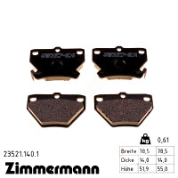 Задні гальмівні колодки 235211401 Otto Zimmermann