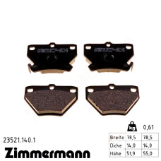 Задние тормозные колодки 235211401 Otto Zimmermann