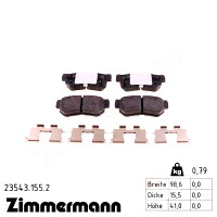 23543.155.2 Zimmermann Задние тормозные колодки на HYUNDAI GETZ (TB) с двигателем 1.5 CRDi GLS