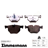 23550.970.1 Zimmermann rd:z Задні гальмівні колодки на BMW 3 Touring (E91) з двигуном 325 xi