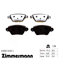 23557.970.1 Zimmermann rd:z Задние тормозные колодки на RENAULT KANGOO (KC0/1_) с двигателем 1.9 dCi 4x4 (KC0V)