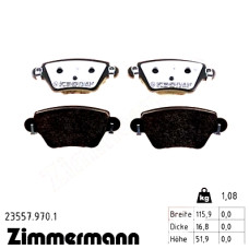 Задние тормозные колодки 235579701 Otto Zimmermann rd:z