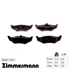 Задние тормозные колодки 235611701 Otto Zimmermann