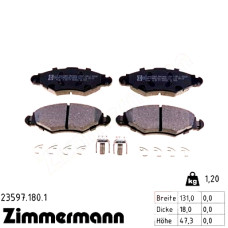 Передние тормозные колодки 235971801 Otto Zimmermann