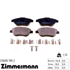 Передние тормозные колодки 236001902 Otto Zimmermann