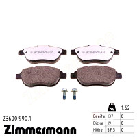 Передние тормозные колодки 236009901 Otto Zimmermann rd:z