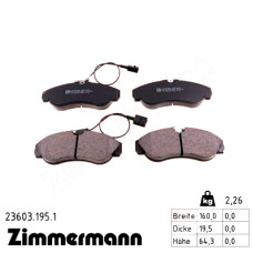 Передние тормозные колодки 236031951 Otto Zimmermann