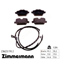 Задние тормозные колодки 236231702 Otto Zimmermann