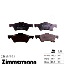Передние тормозные колодки 236401901 Otto Zimmermann
