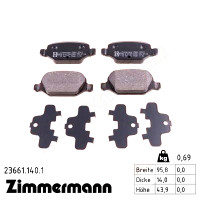 Задні гальмівні колодки 236611401 Otto Zimmermann