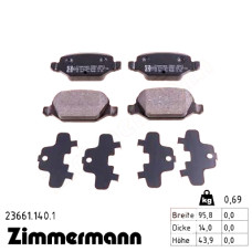 Задние тормозные колодки 236611401 Otto Zimmermann