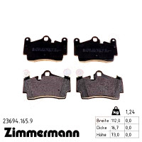 23694.165.9 Zimmermann Задние тормозные колодки на VW TOUAREG (7LA, 7L6, 7L7) с двигателем 2.5 R5 TDI