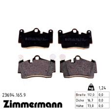 Задние тормозные колодки 236941659 Otto Zimmermann