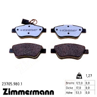 Передние тормозные колодки 237059801 Otto Zimmermann rd:z