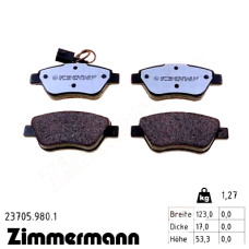 Передние тормозные колодки 237059801 Otto Zimmermann rd:z