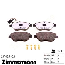 Передние тормозные колодки 237089901 Otto Zimmermann rd:z