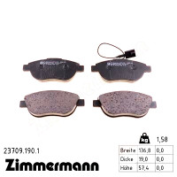 Передние тормозные колодки 237091901 Otto Zimmermann