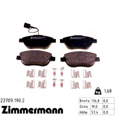 Передние тормозные колодки 237091902 Otto Zimmermann