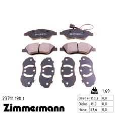 Передние тормозные колодки 237111901 Otto Zimmermann