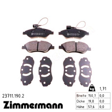 Передние тормозные колодки 237111902 Otto Zimmermann