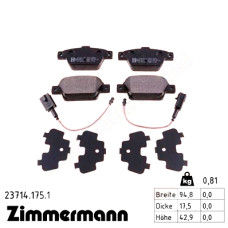 Задние тормозные колодки 237141751 Otto Zimmermann