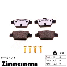 Задние тормозные колодки 237149651 Otto Zimmermann rd:z